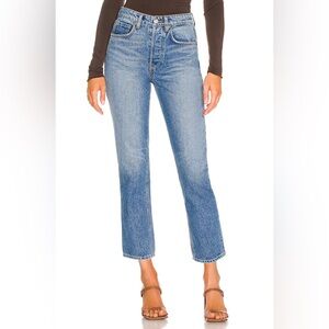 Grlfrnd The Karolina High Rise Straight Crop In Long Island‎ Button Fly Size 26